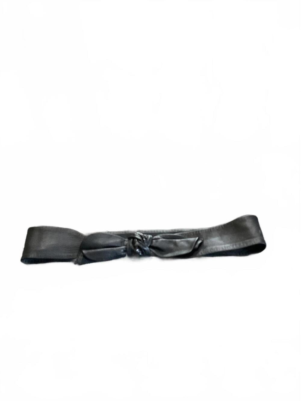 Black  Leather Bow Knot Belt